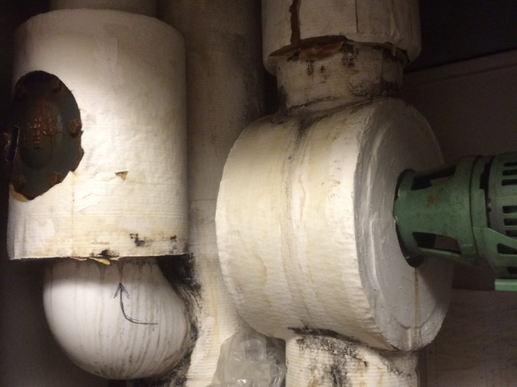 damaged insulation around pipes
